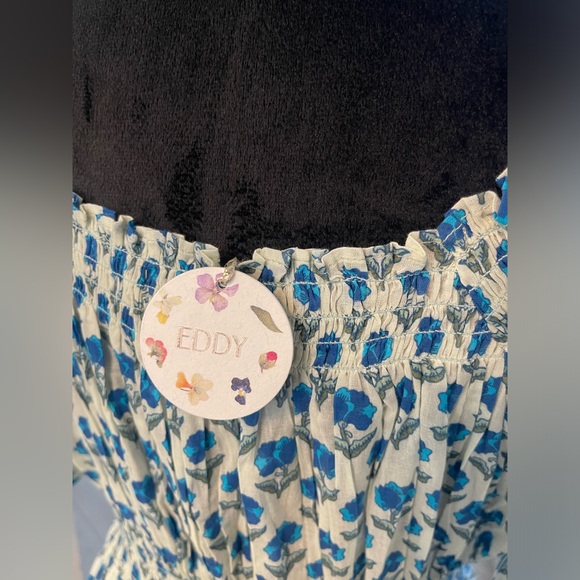 NWT Eddy Rosie Midi Nightgown Floral Puff Sleeve Midi Dress S - Picture 8 of 14